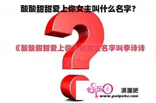 酸酸甜甜爱上你女主叫什么名字？