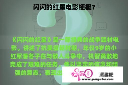 闪闪的红星电影梗概？