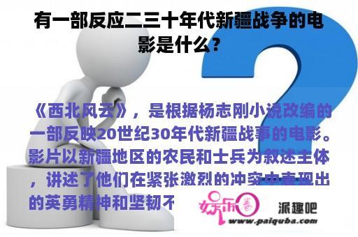 有一部反应二三十年代新疆战争的电影是什么？