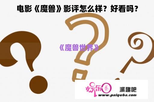 电影《魔兽》影评怎么样？好看吗？