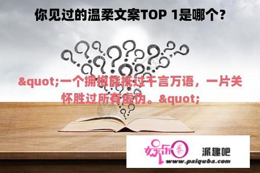 你见过的温柔文案TOP 1是哪个？