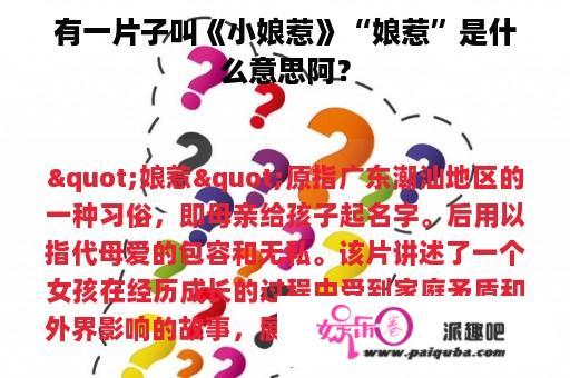 有一片子叫《小娘惹》“娘惹”是什么意思阿？