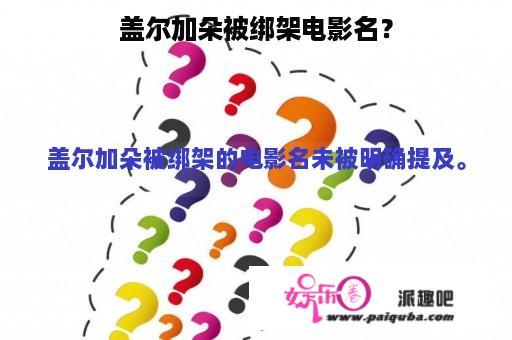 盖尔加朵被绑架电影名？