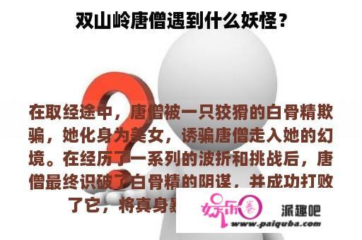 双山岭唐僧遇到什么妖怪？