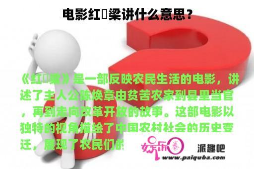 电影红髙梁讲什么意思？