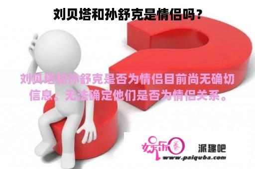 刘贝塔和孙舒克是情侣吗？