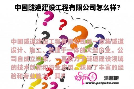 中国隧道建设工程有限公司怎么样？