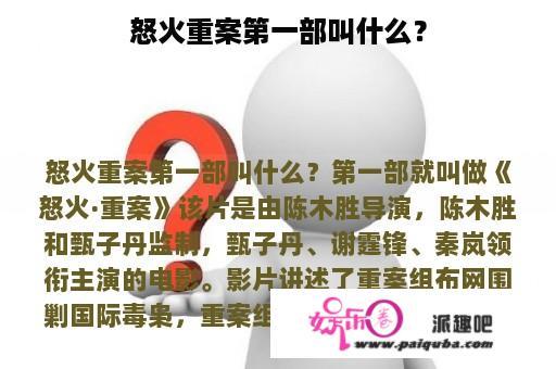 怒火重案第一部叫什么？