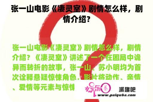 张一山电影《凄灵室》剧情怎么样，剧情介绍？