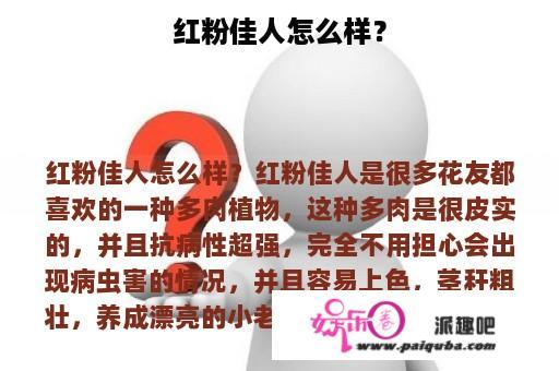 红粉佳人怎么样？