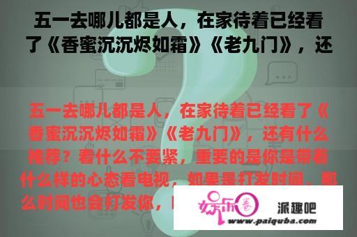 五一去哪儿都是人，在家待着已经看了《香蜜沉沉烬如霜》《老九门》，还有什么推荐？